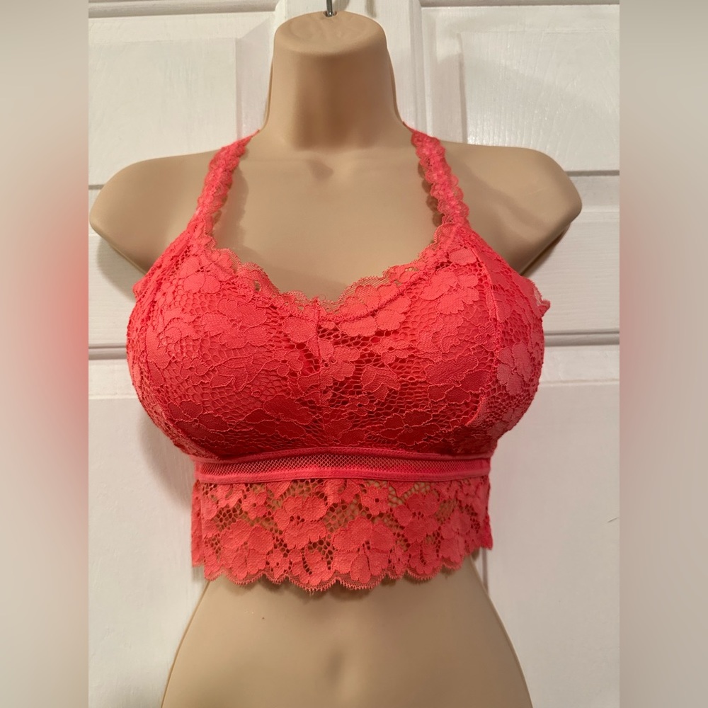 Lace Bralette in Coral
